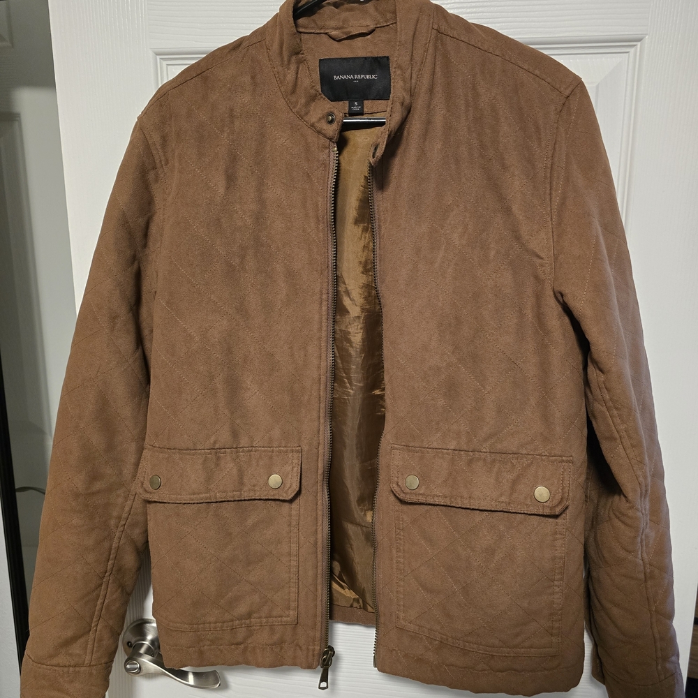Banana Republic Tan Quilted Bomber Jacket